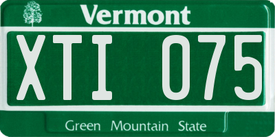 VT license plate XTI075