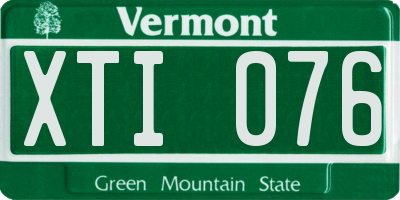 VT license plate XTI076