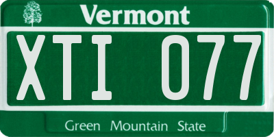 VT license plate XTI077