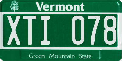 VT license plate XTI078