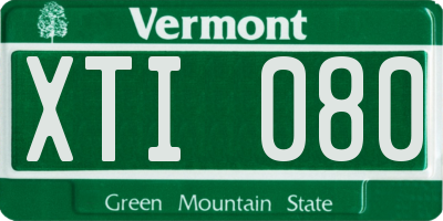 VT license plate XTI080