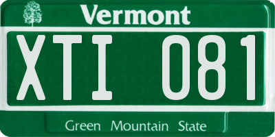 VT license plate XTI081