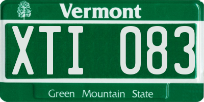 VT license plate XTI083