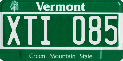 VT license plate XTI085