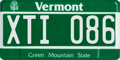 VT license plate XTI086