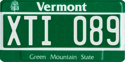 VT license plate XTI089