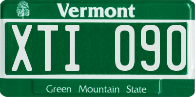 VT license plate XTI090