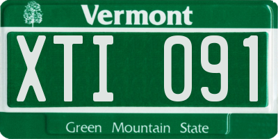 VT license plate XTI091