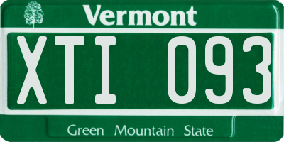 VT license plate XTI093