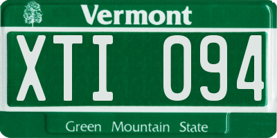 VT license plate XTI094