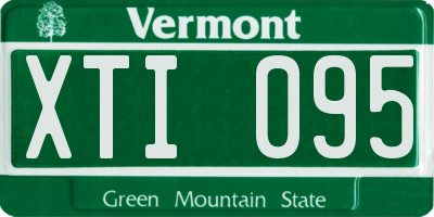 VT license plate XTI095