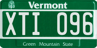 VT license plate XTI096