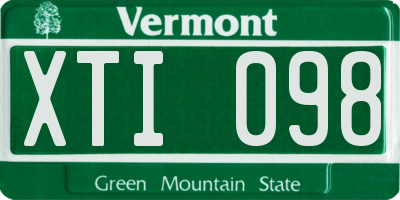 VT license plate XTI098