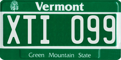 VT license plate XTI099