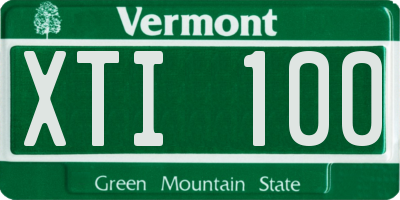 VT license plate XTI100