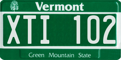 VT license plate XTI102