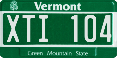 VT license plate XTI104
