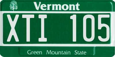 VT license plate XTI105