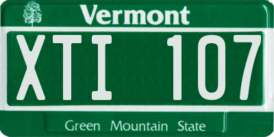 VT license plate XTI107