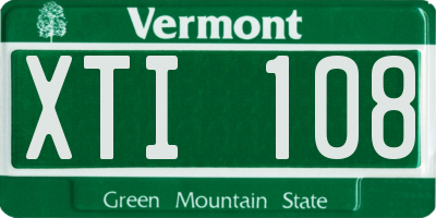 VT license plate XTI108