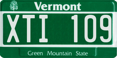 VT license plate XTI109