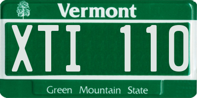 VT license plate XTI110