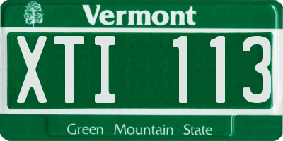 VT license plate XTI113
