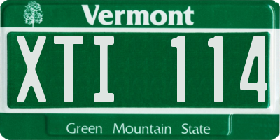 VT license plate XTI114