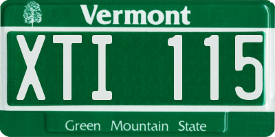 VT license plate XTI115