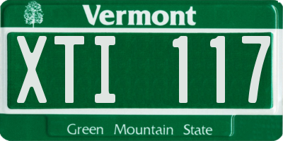 VT license plate XTI117