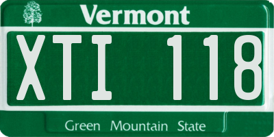 VT license plate XTI118