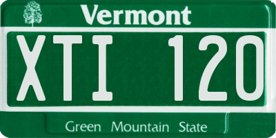 VT license plate XTI120