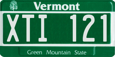 VT license plate XTI121
