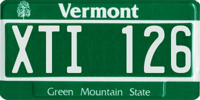 VT license plate XTI126