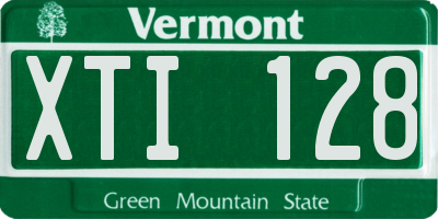 VT license plate XTI128