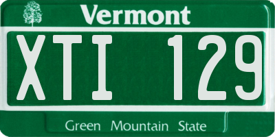 VT license plate XTI129