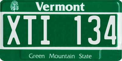 VT license plate XTI134