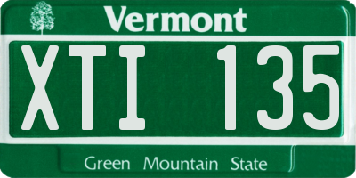 VT license plate XTI135
