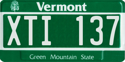 VT license plate XTI137