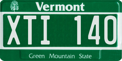 VT license plate XTI140