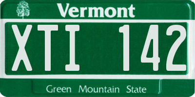 VT license plate XTI142
