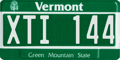 VT license plate XTI144