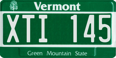 VT license plate XTI145