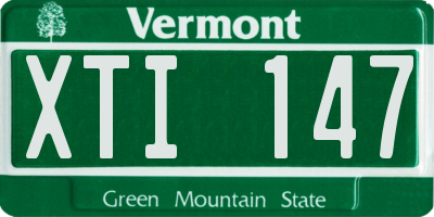 VT license plate XTI147