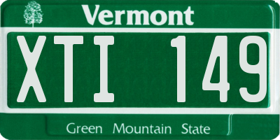 VT license plate XTI149