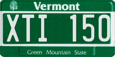 VT license plate XTI150