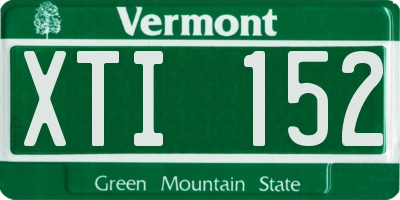 VT license plate XTI152