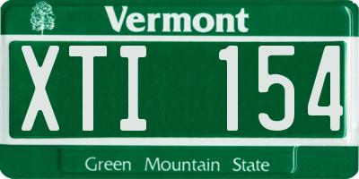 VT license plate XTI154