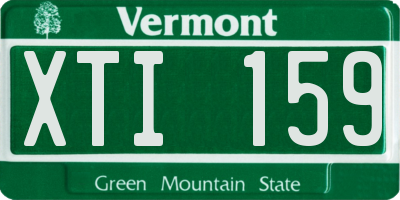 VT license plate XTI159