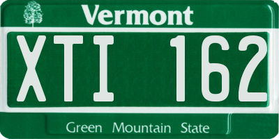 VT license plate XTI162